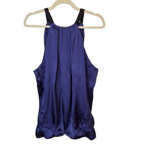 Maurices Womens Size 2 US 24/26W Tie Neck Pleated Front Sleeveless Blouson Top